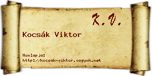Kocsák Viktor névjegykártya